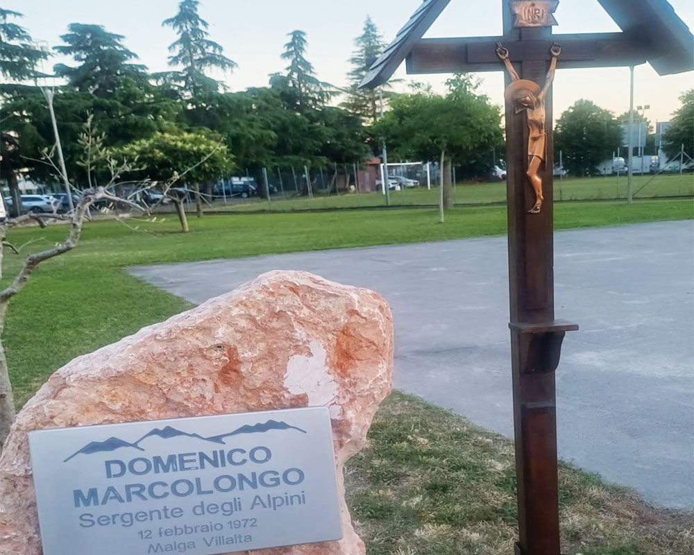 Una croce in memoria per ricordare l'alpino lupatotino Domenico Marcolongo